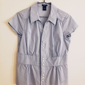 Ann Taylor Petite Light Blue Blouse 6P with Buttons